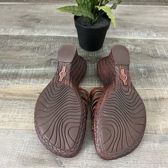 EARTH SPIRIT Gelron Birch Leather Brown Earthtone platform Sandal Slide Size 6.5 - Picture 11 of 11